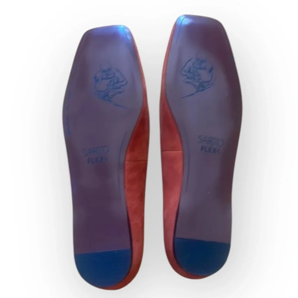 SARTO Franco Sarto Orange Suede Ballet Flats Square Toe 6